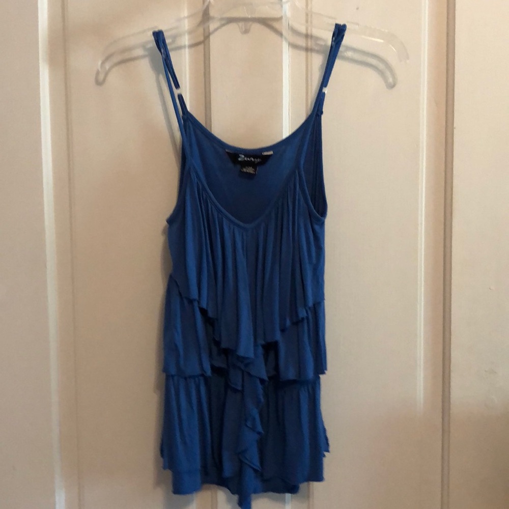 Ruffle tank top. Sky blue color. Super cute 💙